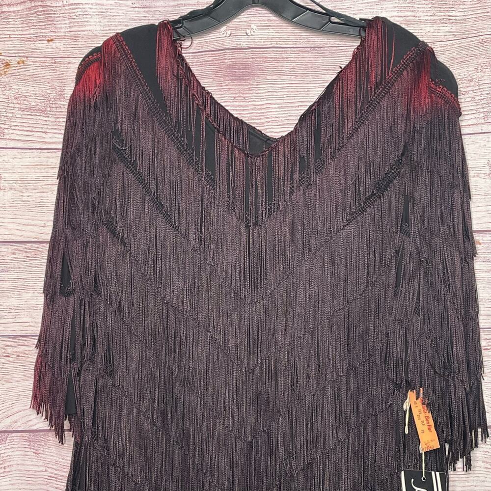 Vintage Hal Ferman Fringe Shift Ombre 1920's Party Gatsby Flapper Dress Size 16 - Picture 16 of 16